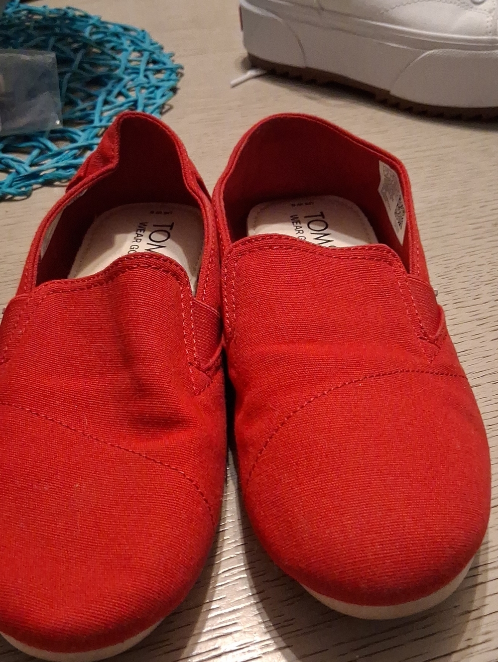 Toms Slip-On Canvas Shoes in Red